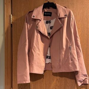 GUESS Women's Blush Faux Leather Jacket